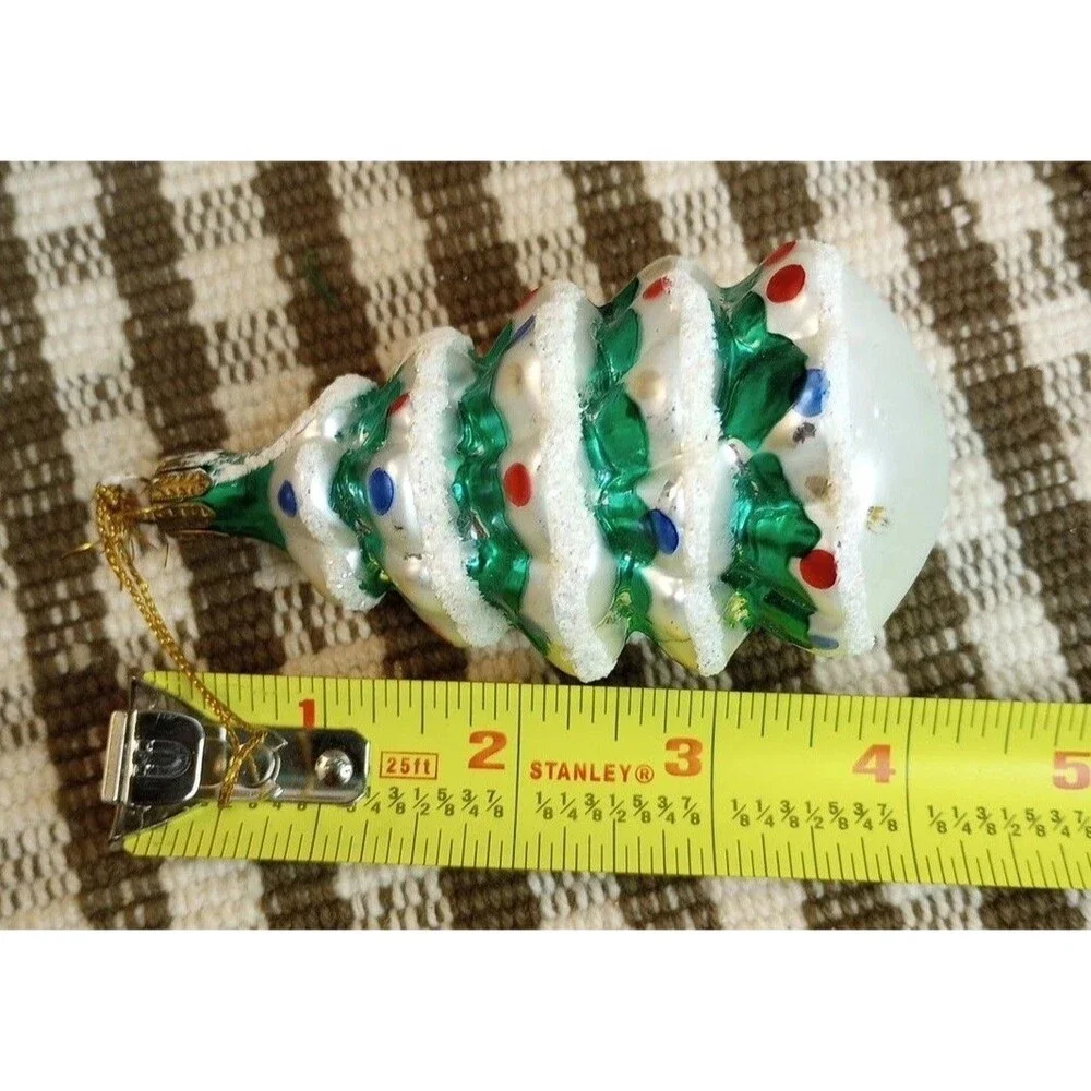 Vintage Made In Germany Mercury Blown Glass Christmas Tree Shaped Ornament